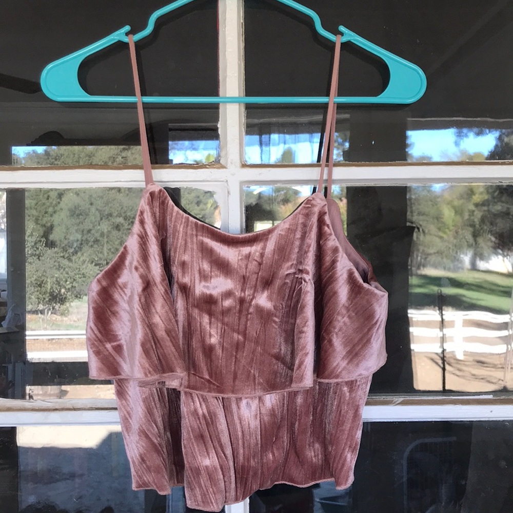 Pink Velvet Crop Top